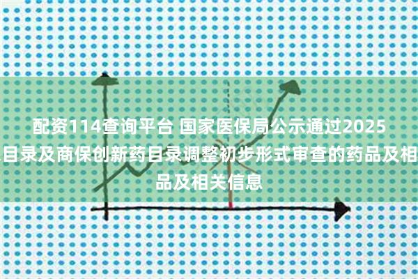 配资114查询平台 国家医保局公示通过2025年医保目录及商保创新药目录调整初步形式审查的药品及相关信息